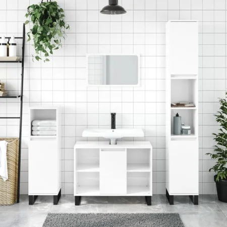 Badmöbel Holzwerkstoff weiß glänzend 80x33x60 cm von vidaXL, Badezimmerwaschtische - Ref: Foro24-831638, Preis: 56,58 €, Raba...