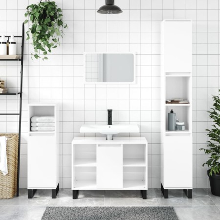 Badmöbel Holzwerkstoff weiß glänzend 80x33x60 cm von vidaXL, Badezimmerwaschtische - Ref: Foro24-831638, Preis: 57,25 €, Raba...