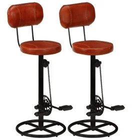 Küchenhocker 2 Stück schwarz und braun echtes Ziegenleder von vidaXL, Küchenhocker - Ref: Foro24-338215, Preis: 220,15 €, Rab...
