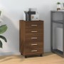 Oak brown plywood chest of drawers with wheels by vidaXL, Lockers and storage cabinets - Ref: Foro24-342676, Price: 99,24 €, ...