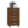 Oak brown plywood chest of drawers with wheels by vidaXL, Lockers and storage cabinets - Ref: Foro24-342676, Price: 99,24 €, ...