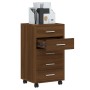 Oak brown plywood chest of drawers with wheels by vidaXL, Lockers and storage cabinets - Ref: Foro24-342676, Price: 99,24 €, ...