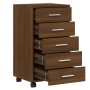 Oak brown plywood chest of drawers with wheels by vidaXL, Lockers and storage cabinets - Ref: Foro24-342676, Price: 99,24 €, ...