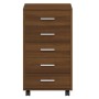 Oak brown plywood chest of drawers with wheels by vidaXL, Lockers and storage cabinets - Ref: Foro24-342676, Price: 99,24 €, ...