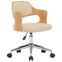 Swivel dining chair curved wood cream synthetic leather by vidaXL, dining chairs - Ref: Foro24-287429, Price: 142,02 €, Disco...