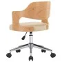Drehbarer Esszimmerstuhl aus gebogenem Holz, cremefarbenes Kunstleder von vidaXL, Essstühle - Ref: Foro24-287429, Preis: 142,...