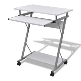 Kompakter Computertisch mit weißer Tastaturablage von vidaXL, Schreibtische - Ref: Foro24-20053, Preis: 73,77 €, Rabatt: %