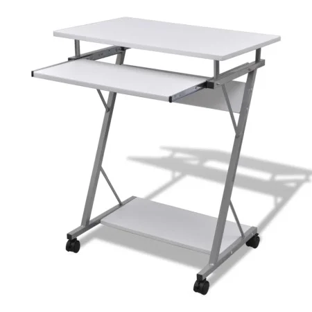 Kompakter Computertisch mit weißer Tastaturablage von vidaXL, Schreibtische - Ref: Foro24-20053, Preis: 73,77 €, Rabatt: %