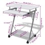 Kompakter Computertisch mit weißer Tastaturablage von vidaXL, Schreibtische - Ref: Foro24-20053, Preis: 66,91 €, Rabatt: %