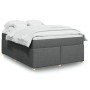 Cama box spring con colchón tela gris oscuro 140x190 cm en Camas y somieres | Comprar online en Foro24
