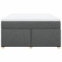 Cama box spring con colchón tela gris oscuro 140x190 cm