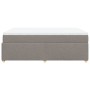 Cama box spring con colchón tela gris taupe 140x190 cm