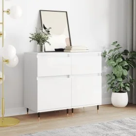 Sideboards 2 Stk. Ingenieurholz weiß glänzend 40x35x70 cm von vidaXL, Sideboards - Ref: Foro24-831137, Preis: 66,99 €, Rabatt: %