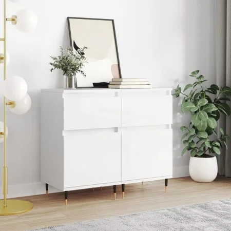 Display cabinets 2 units engineered wood glossy white 40x35x70 cm by vidaXL, Sideboards - Ref: Foro24-831137, Price: 66,99 €,...