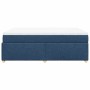 Cama box spring con colchón tela azul 140x190 cm