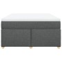 Cama box spring con colchón tela gris oscuro 140x200 cm
