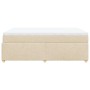 Cama box spring con colchón tela color crema 140x200 cm