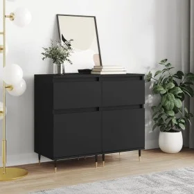 2 black engineered wood sideboards 40x35x70 cm by vidaXL, Sideboards - Ref: Foro24-831135, Price: 89,20 €, Discount: %
