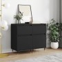2 black engineered wood sideboards 40x35x70 cm by vidaXL, Sideboards - Ref: Foro24-831135, Price: 90,31 €, Discount: %