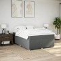 Cama box spring con colchón tela gris oscuro 160x200 cm