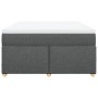 Cama box spring con colchón tela gris oscuro 160x200 cm
