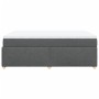 Cama box spring con colchón tela gris oscuro 160x200 cm
