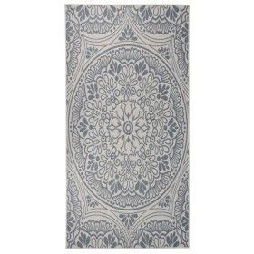 Alfombra de exterior de tejido plano rayas azules 100x200 cm de vidaXL, Alfombras - Ref: Foro24-340829, Precio: 42,14 €, Desc...