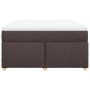 Cama box spring con colchón tela marrón oscuro 160x200 cm