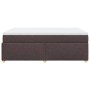 Cama box spring con colchón tela marrón oscuro 160x200 cm