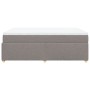 Cama box spring con colchón tela gris taupe 160x200 cm