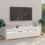 TV-Schränke mit LED-Leuchten, 2 Einheiten, weiß, 75 x 35 x 40 cm von vidaXL, TV-Möbel - Ref: Foro24-804392, Preis: 90,80 €, R...