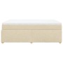 Cama box spring con colchón tela color crema 160x200 cm