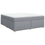 Cama box spring con colchón tela gris claro 180x200 cm