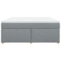 Cama box spring con colchón tela gris claro 180x200 cm