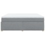 Cama box spring con colchón tela gris claro 180x200 cm