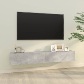 Mueble TV de pared 2 uds madera contrachapada gris 100x30x30cm de vidaXL, Muebles TV - Ref: Foro24-804548, Precio: 91,21 €, D...