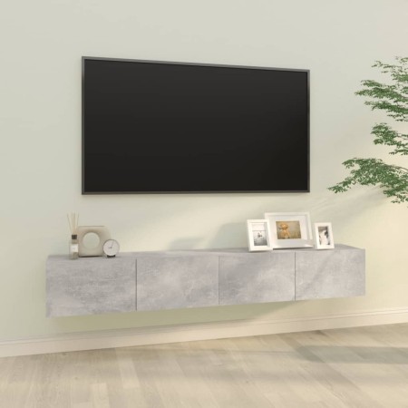 Wand-TV-Möbel 2 Stk. Sperrholz grau 100x30x30cm von vidaXL, TV-Möbel - Ref: Foro24-804548, Preis: 91,21 €, Rabatt: %