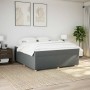 Cama box spring con colchón tela gris oscuro 180x200 cm