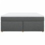 Cama box spring con colchón tela gris oscuro 180x200 cm