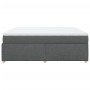 Cama box spring con colchón tela gris oscuro 180x200 cm
