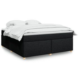 Cama box spring con colchón tela negro 180x200 cm en Camas y somieres | Comprar online en Foro24