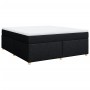 Cama box spring con colchón tela negro 180x200 cm