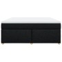 Cama box spring con colchón tela negro 180x200 cm