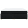 Cama box spring con colchón tela negro 180x200 cm