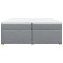 Cama box spring con colchón tela gris claro 200x200 cm