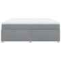 Cama box spring con colchón tela gris claro 200x200 cm