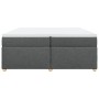 Cama box spring con colchón tela gris oscuro 200x200 cm
