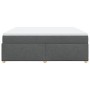 Cama box spring con colchón tela gris oscuro 200x200 cm