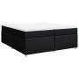 Cama box spring con colchón tela negro 200x200 cm