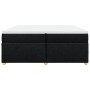 Cama box spring con colchón tela negro 200x200 cm